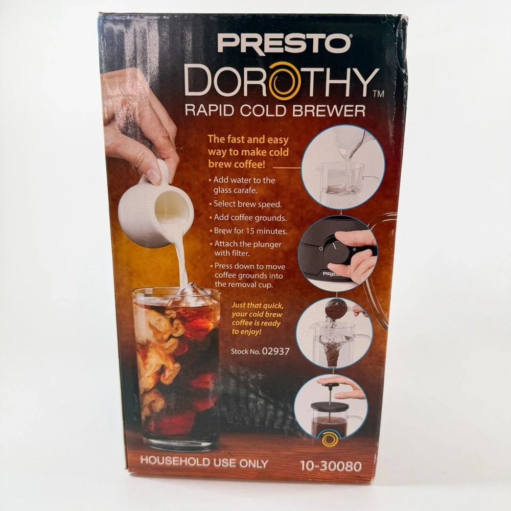 Presto Dorothy Cold Brew Coffee Maker Rapid Cold Brewer / Iced Coffee Maker